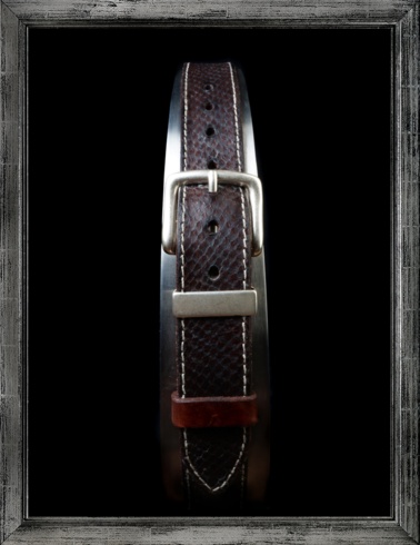 salmon leather belt