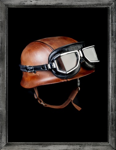 Biker helmet Steel horse leather